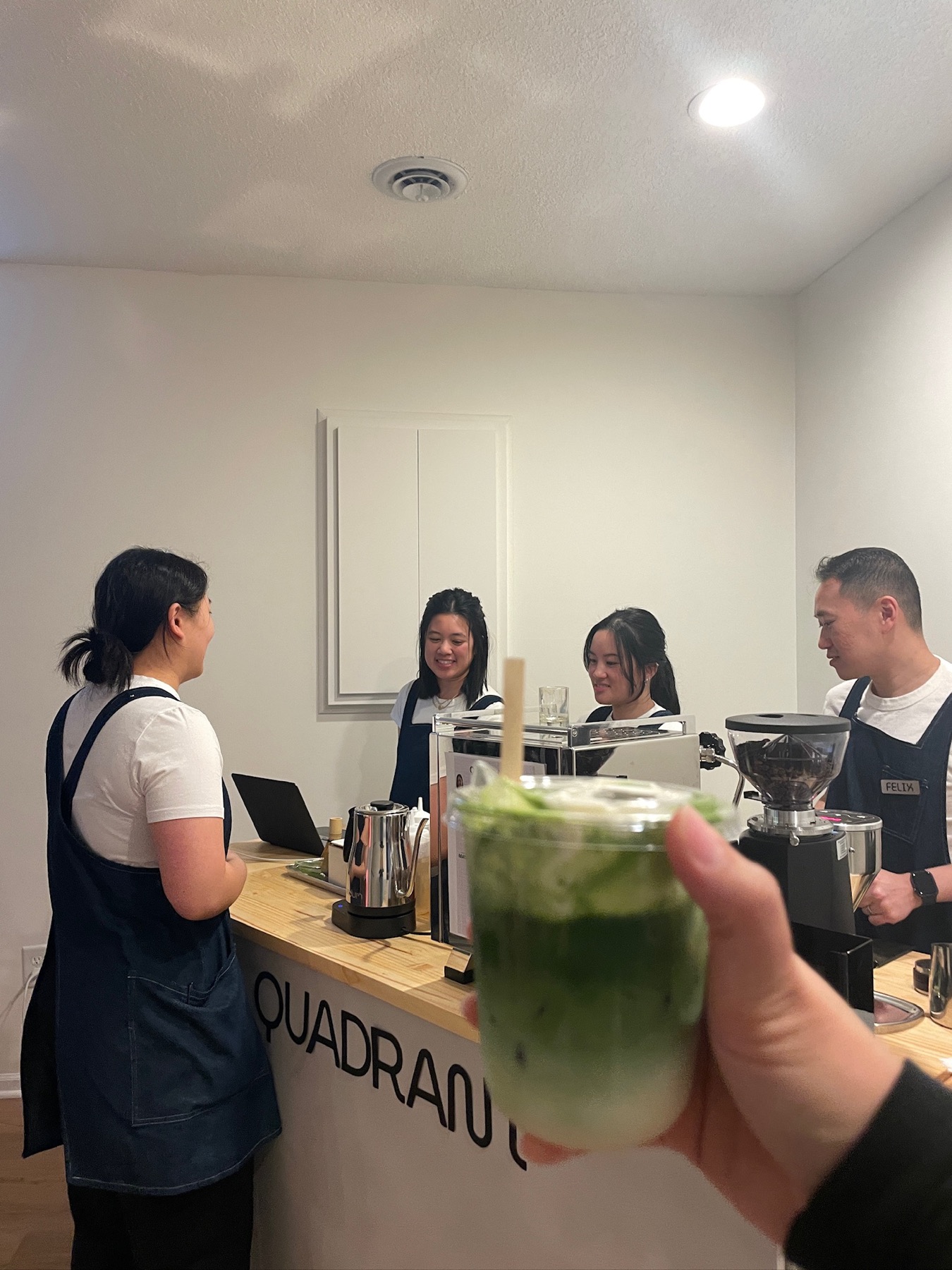 Quadrant Cart customer preference board for coffee and matcha drinks