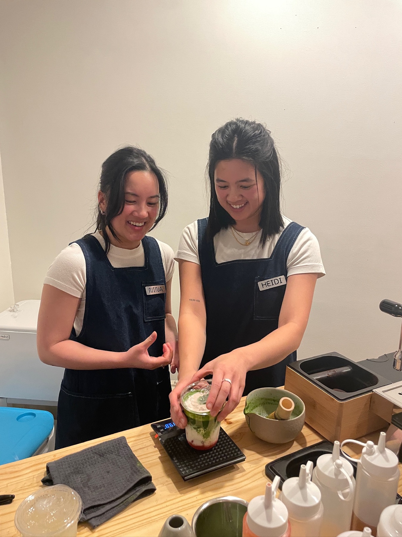 Quadrant Cart team preparing a matcha drink at a Minnesota event