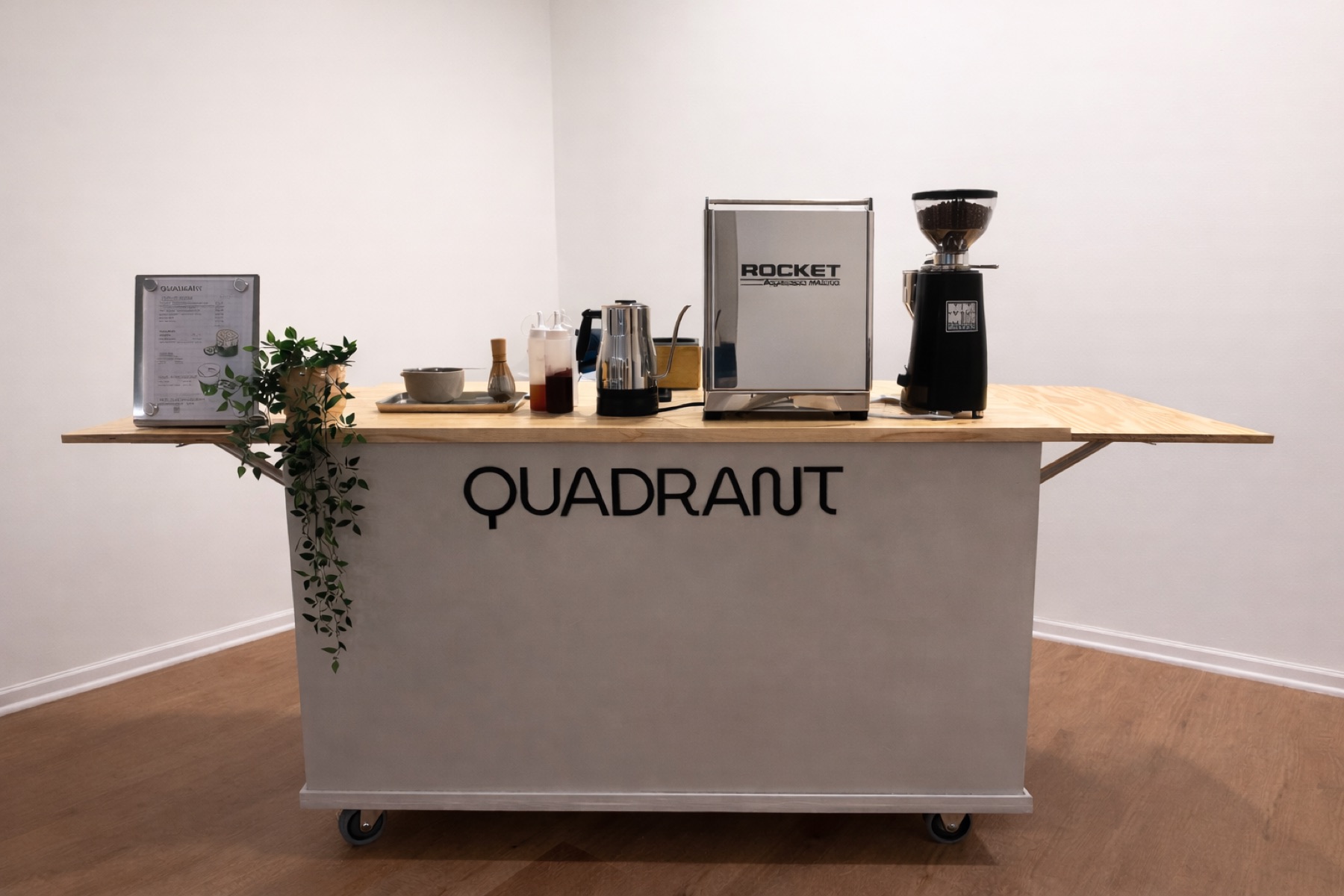 Quadrant Cart mobile coffee and matcha setup for Twin Cities events