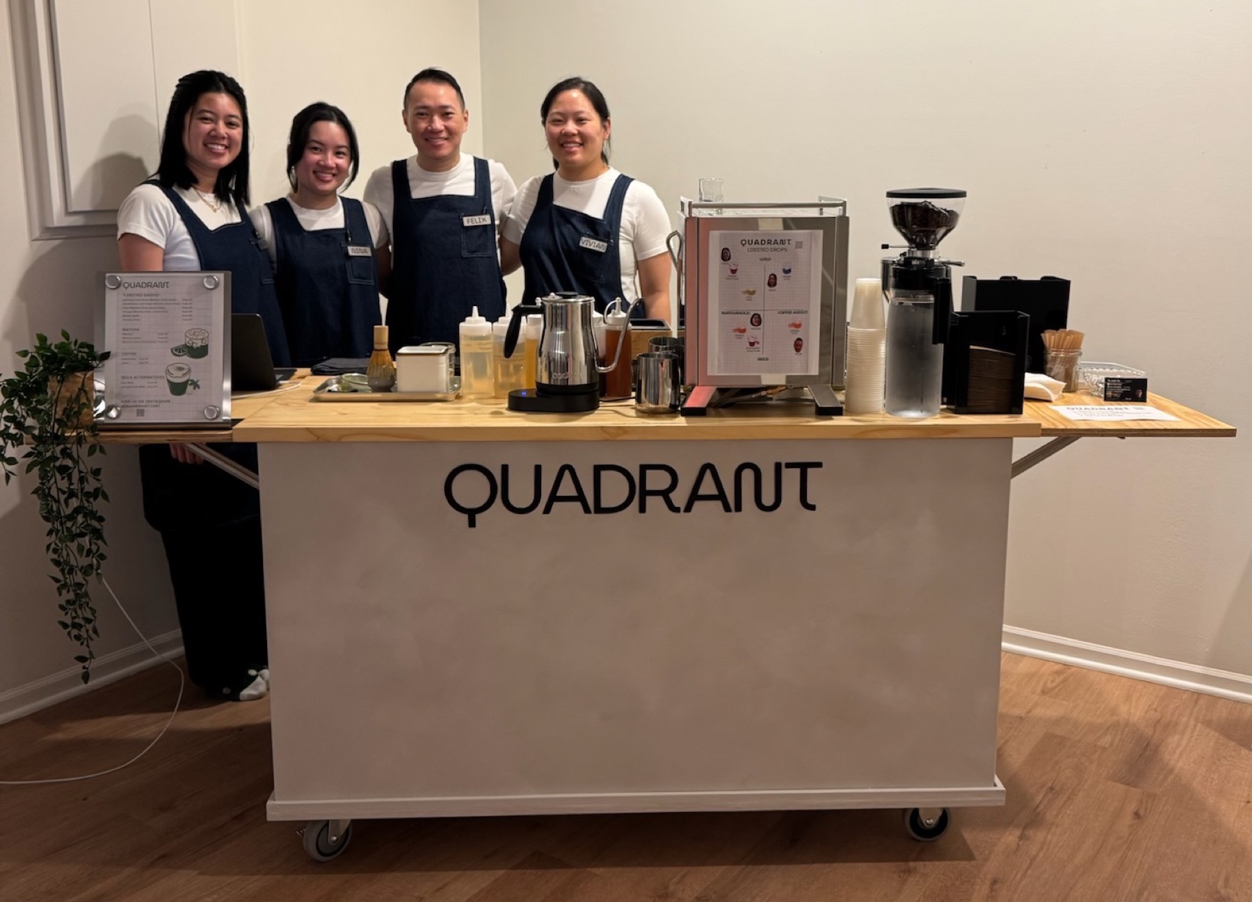 Quadrant Cart Twin Cities coffee and matcha team with mobile cart