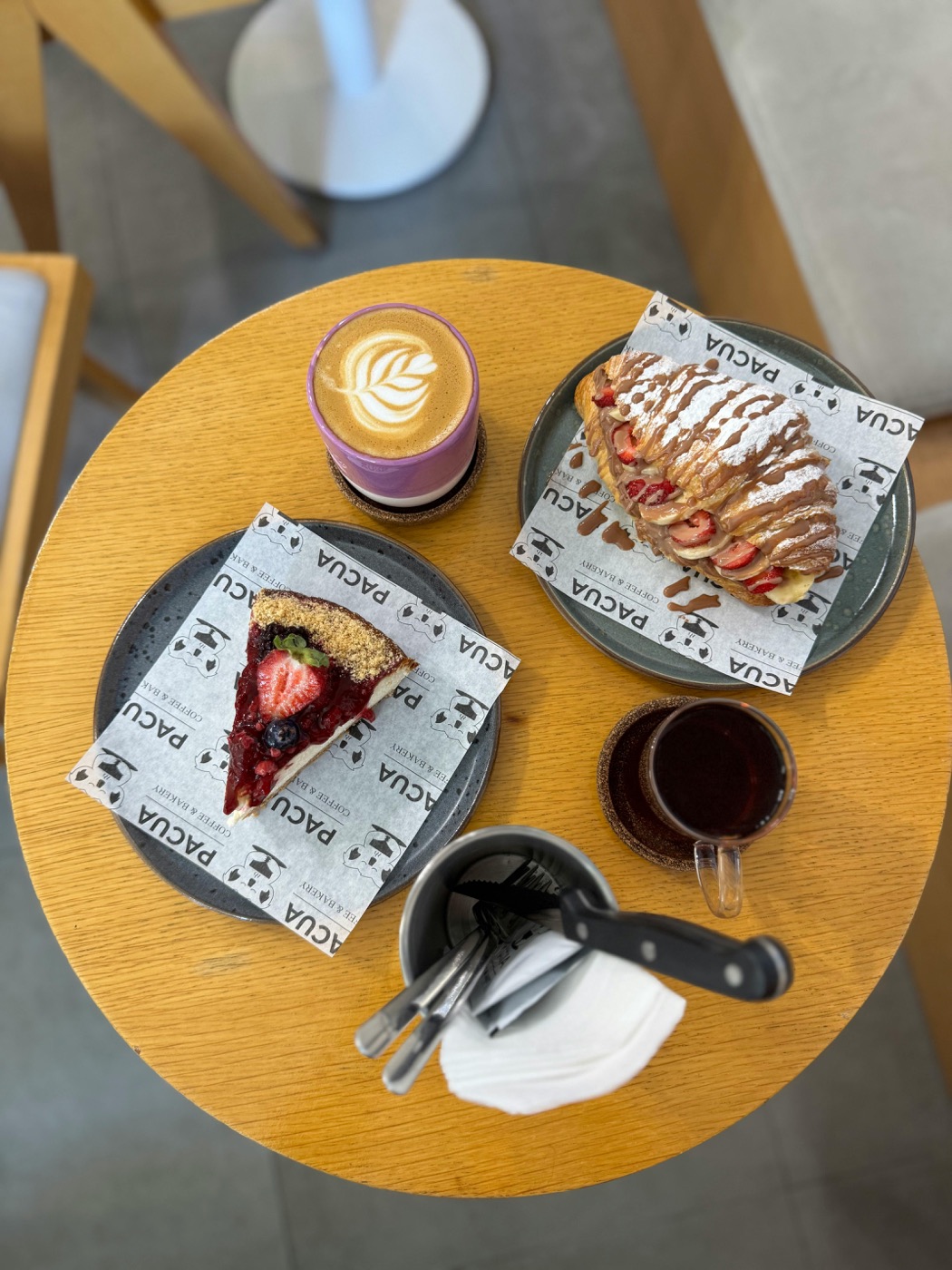 Coffee and pastries arranged for a Minnesota pop-up or brand activation